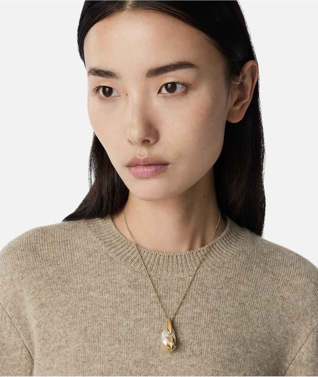 BOTTEGA VENETA Золотая серебряная цепочка, фото 4