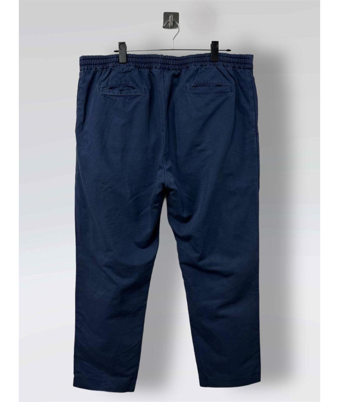 LORO PIANA Синие хлопковые повседневные брюки, фото 3