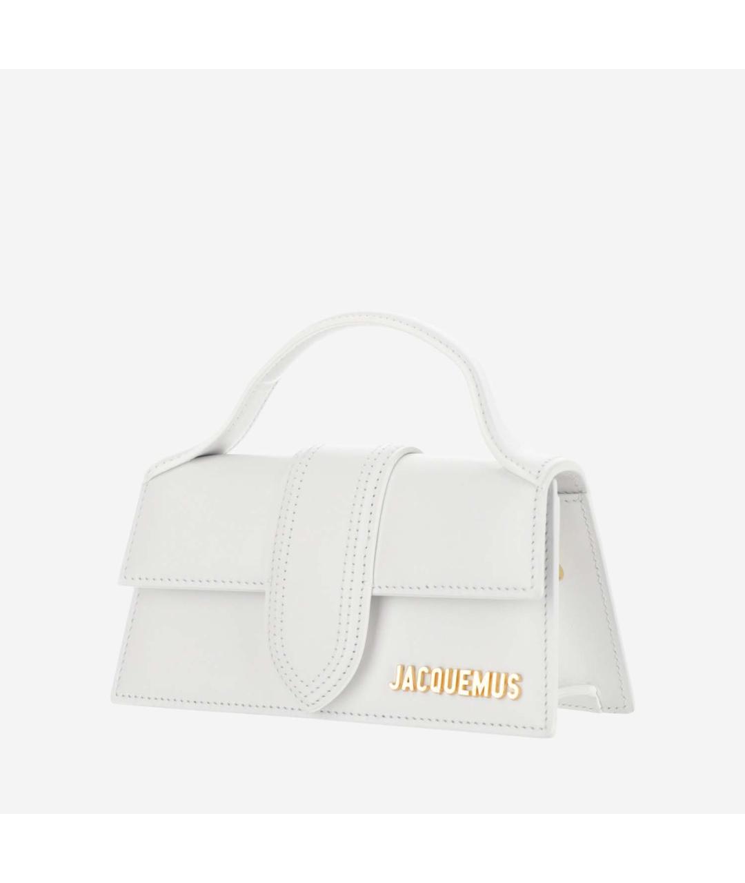 JACQUEMUS Белая кожаная сумка с короткими ручками, фото 2