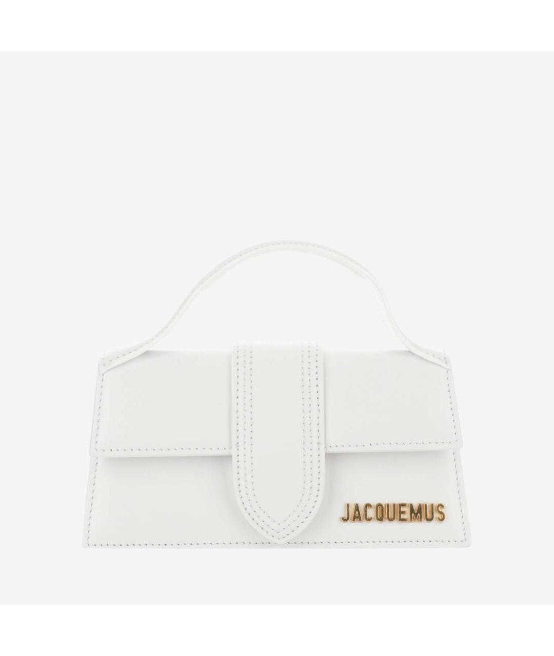 JACQUEMUS Белая кожаная сумка с короткими ручками, фото 6