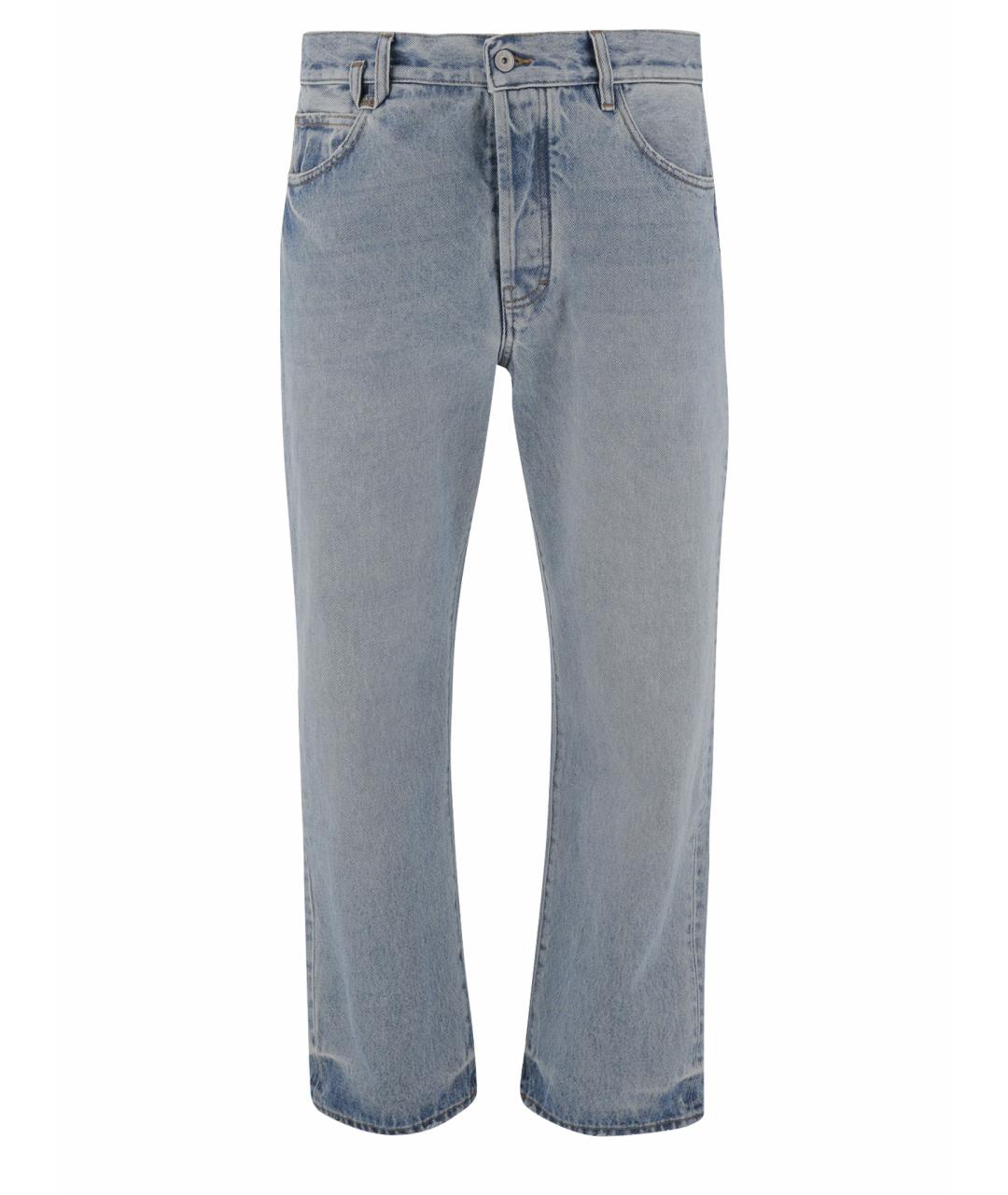 JACQUEMUS Голубые хлопковые прямые джинсы, фото 1