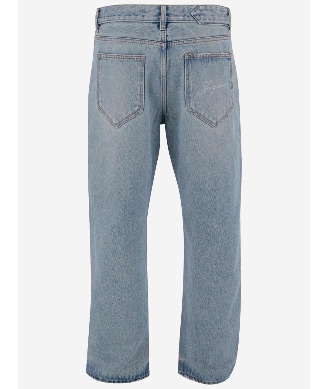 JACQUEMUS Голубые хлопковые прямые джинсы, фото 2