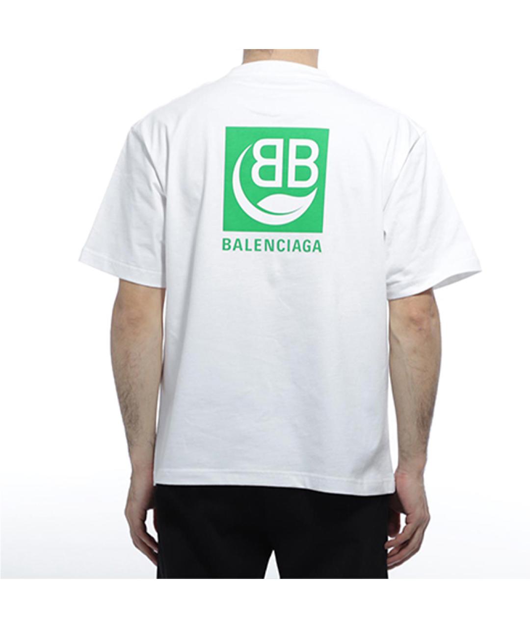 BALENCIAGA Белая хлопковая футболка, фото 4