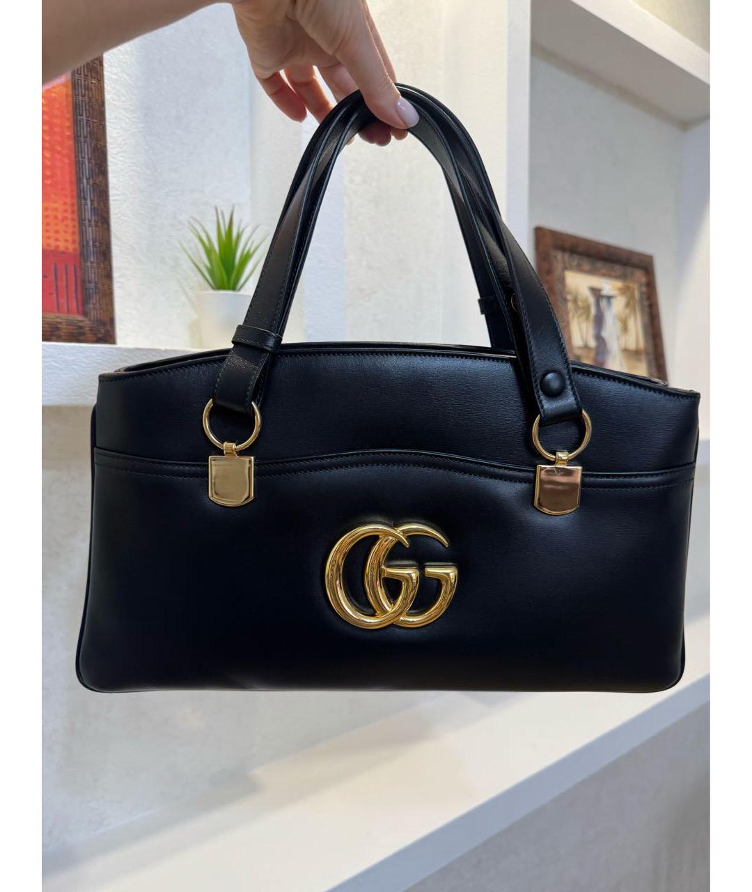 GUCCI Черная кожаная сумка через плечо, фото 6