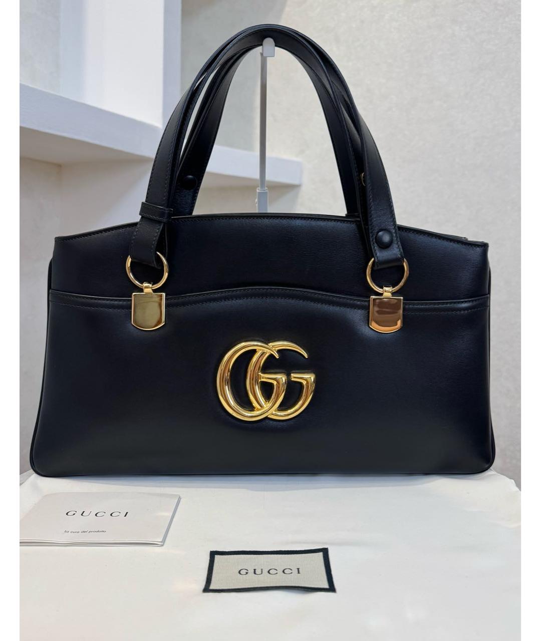 GUCCI Черная кожаная сумка через плечо, фото 2