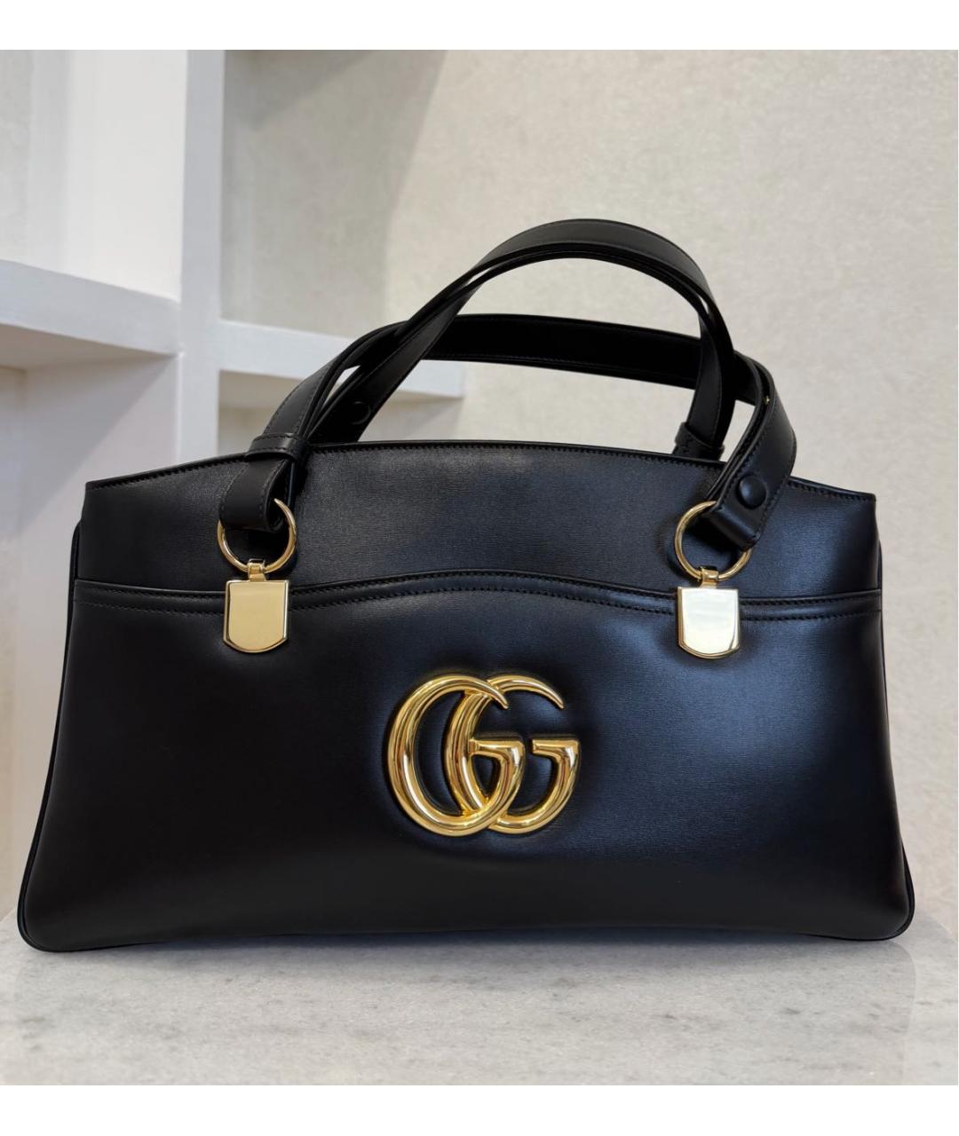 GUCCI Черная кожаная сумка через плечо, фото 2