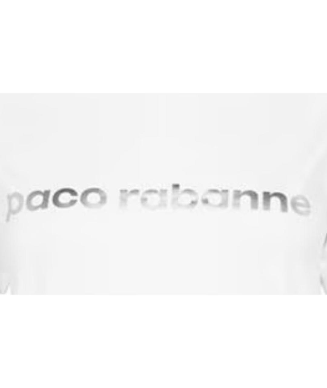 PACO RABANNE Белая хлопковая футболка, фото 4