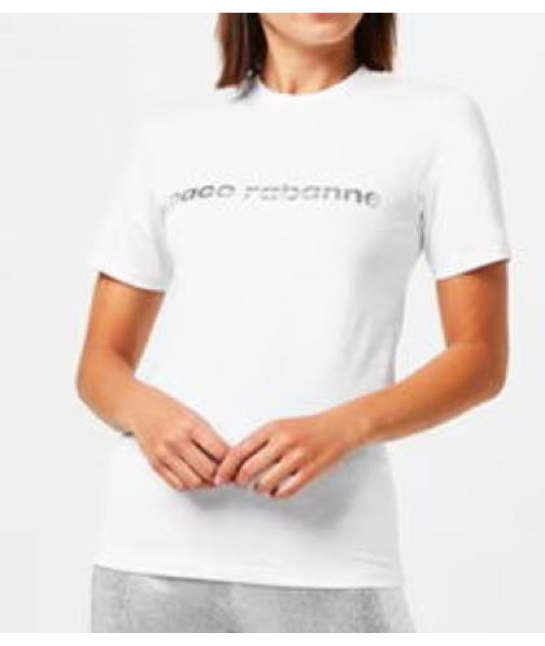 PACO RABANNE Белая хлопковая футболка, фото 6