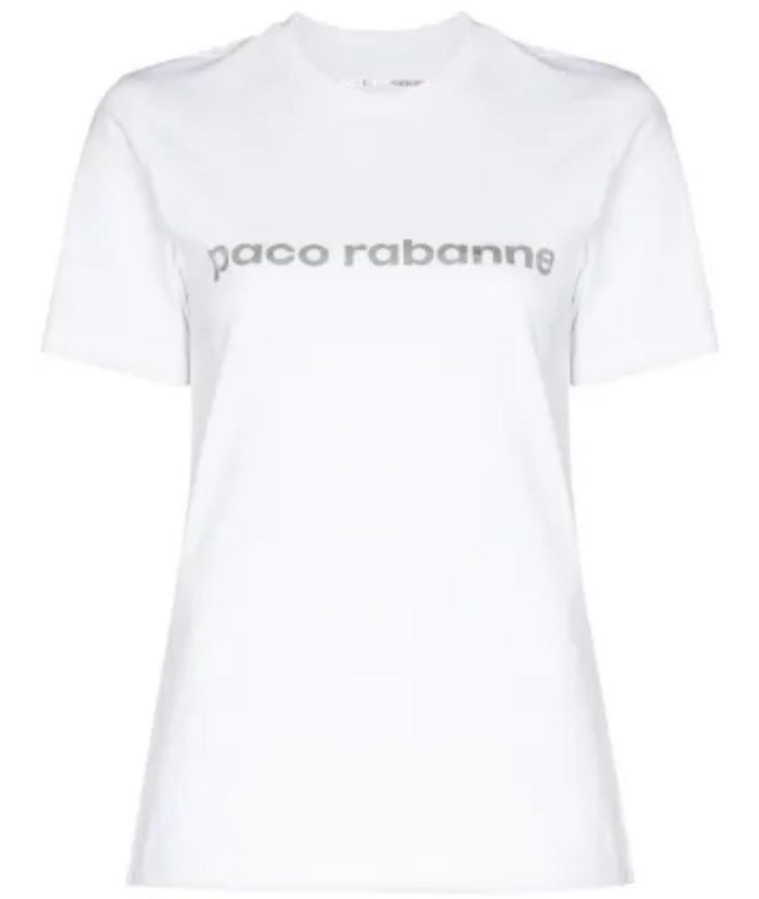 PACO RABANNE Белая хлопковая футболка, фото 9