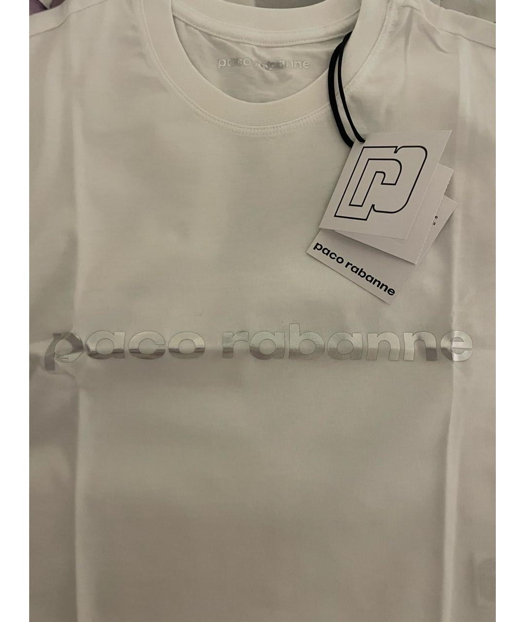 PACO RABANNE Белая хлопковая футболка, фото 3