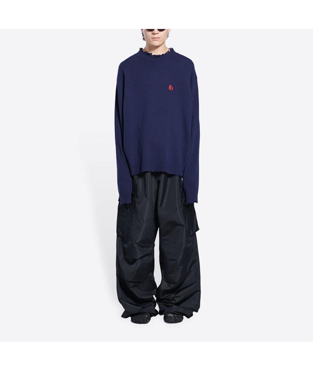 BALENCIAGA Синий джемпер / свитер, фото 4