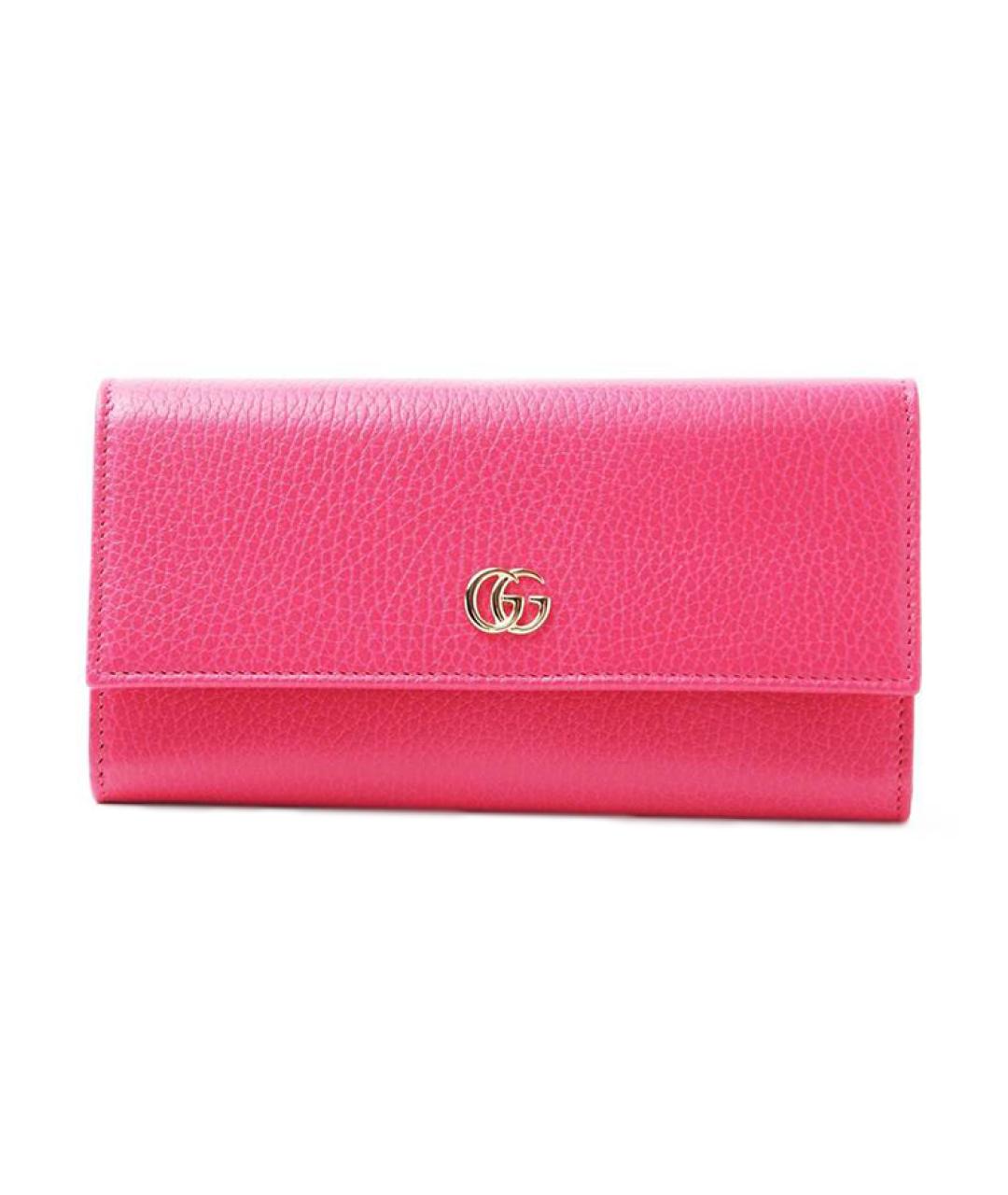 GUCCI Розовый кожаный кошелек, фото 1