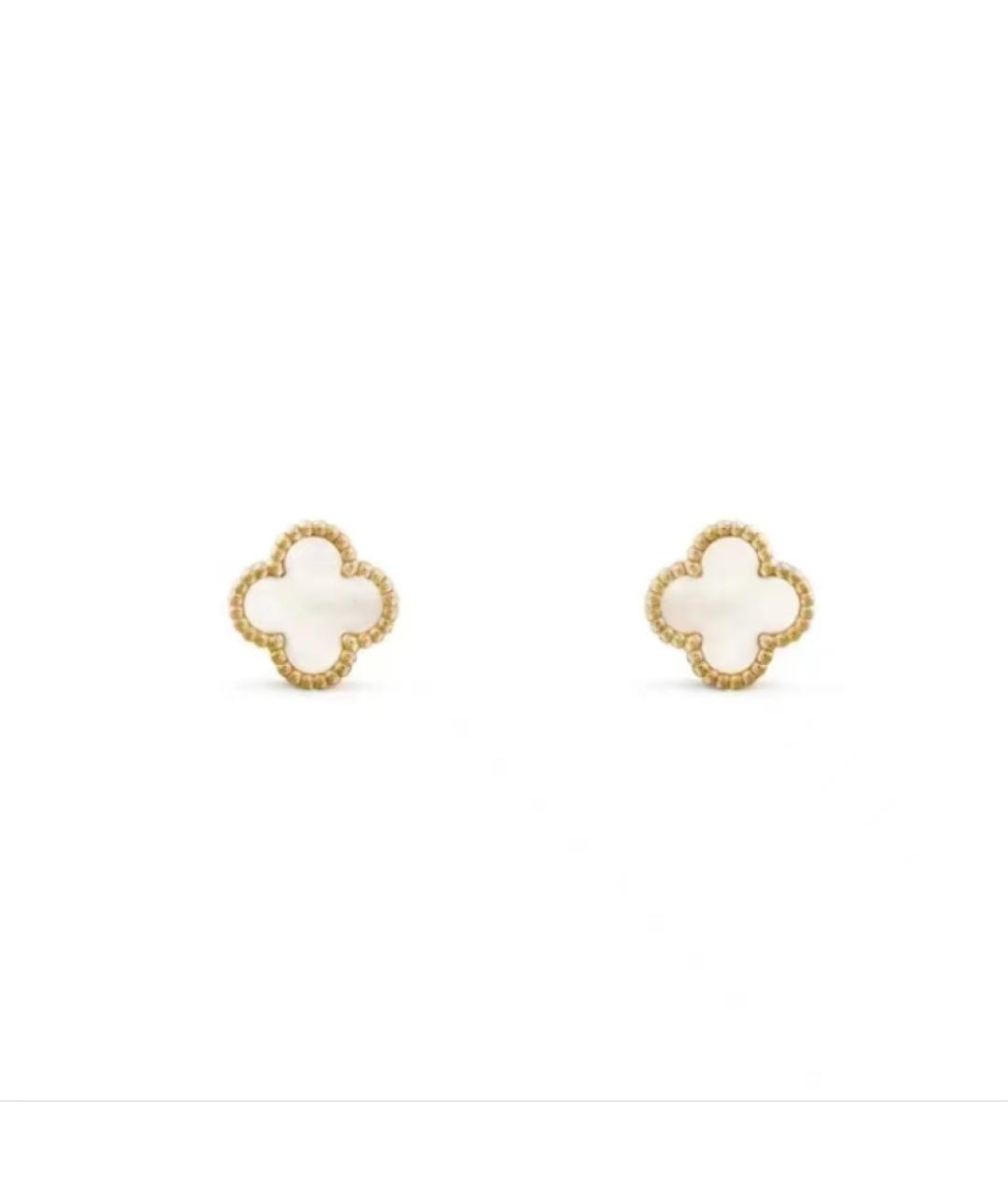 VAN CLEEF & ARPELS Белые серьги из желтого золота, фото 1
