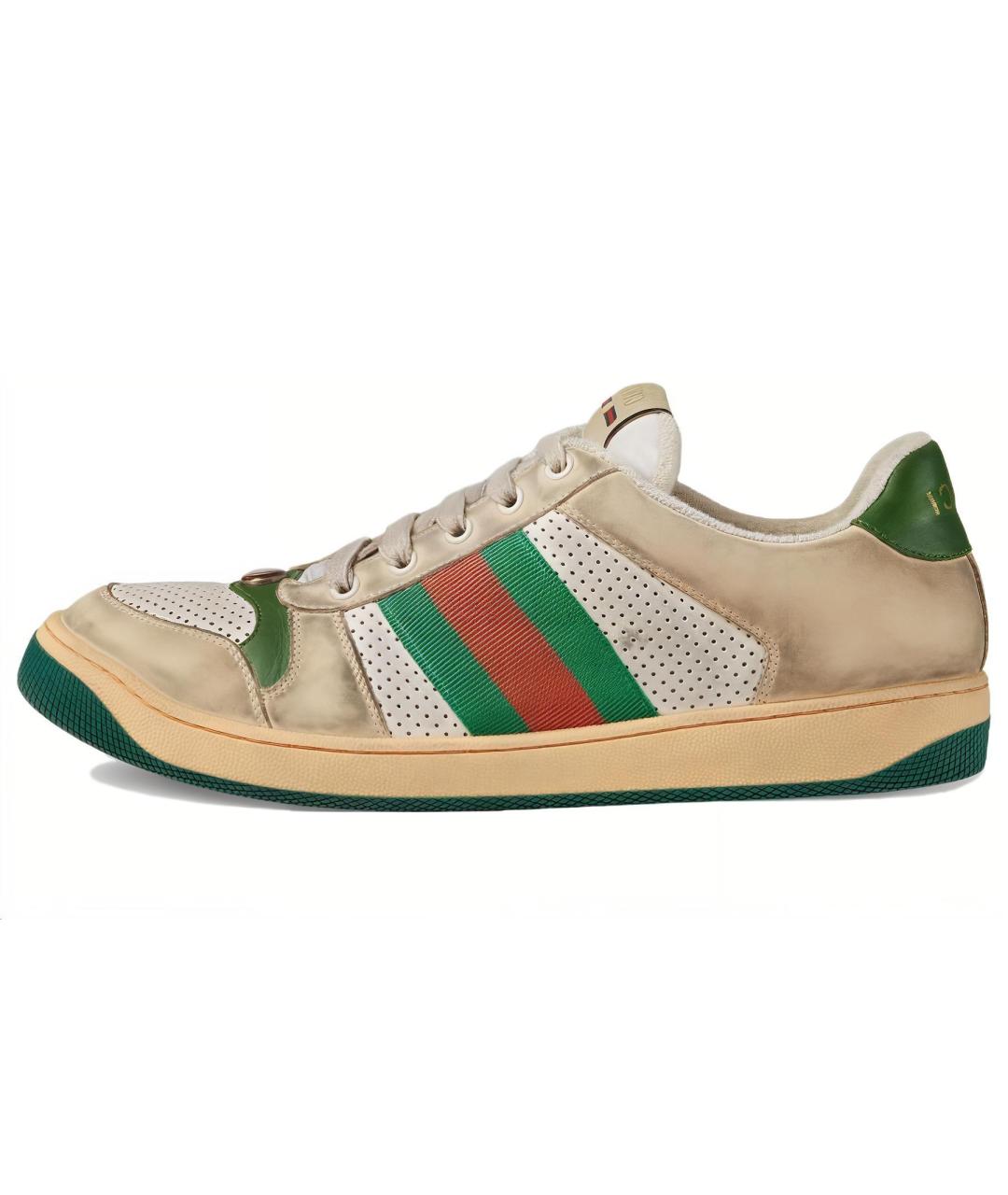GUCCI Бежевые низкие кроссовки / кеды, фото 2
