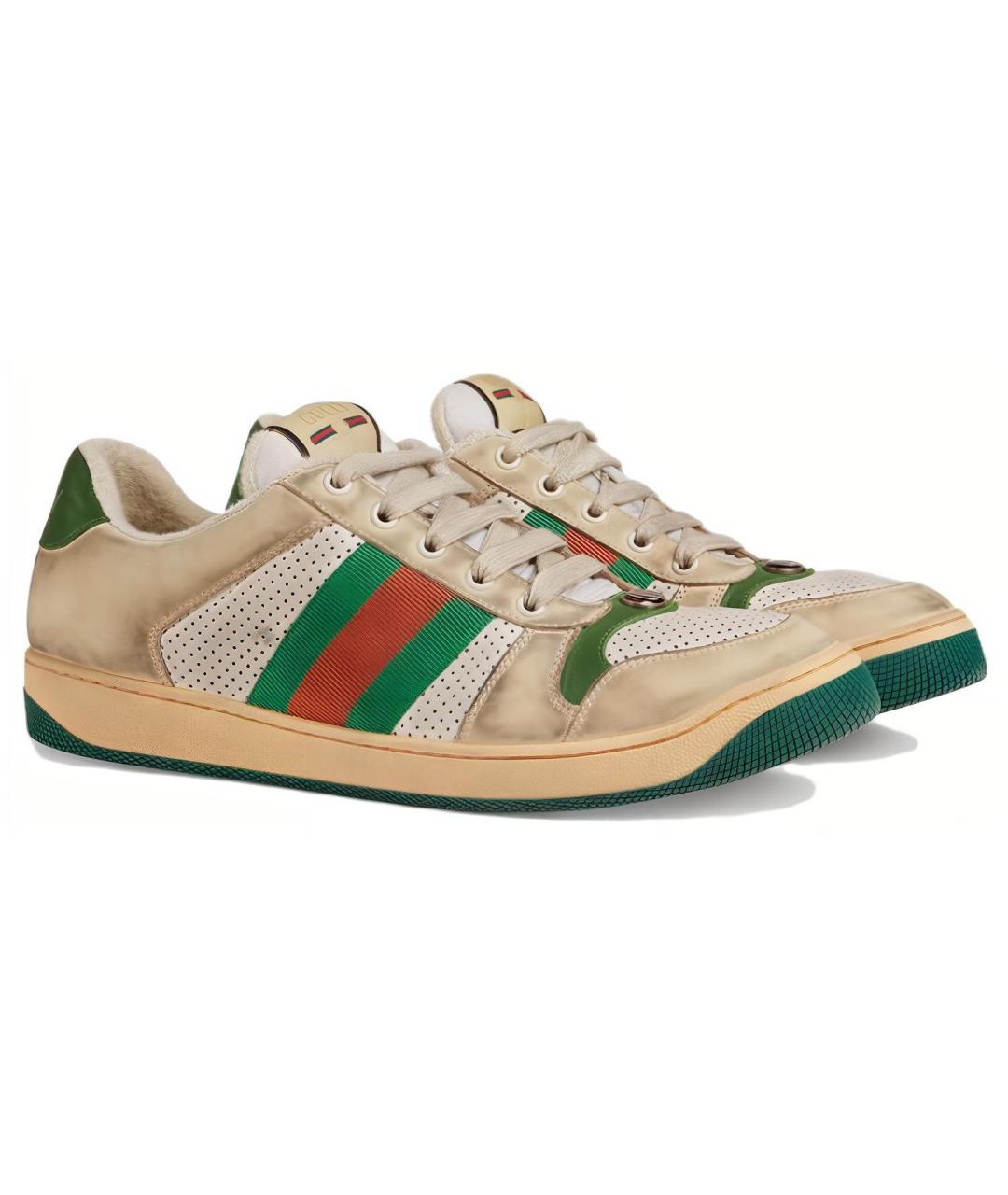 GUCCI Бежевые низкие кроссовки / кеды, фото 3