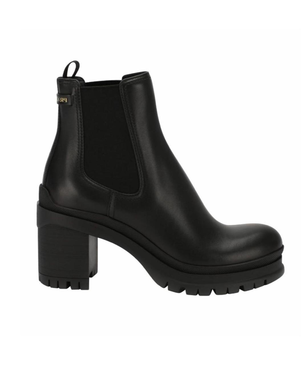 PRADA Черные кожаные ботильоны, фото 1