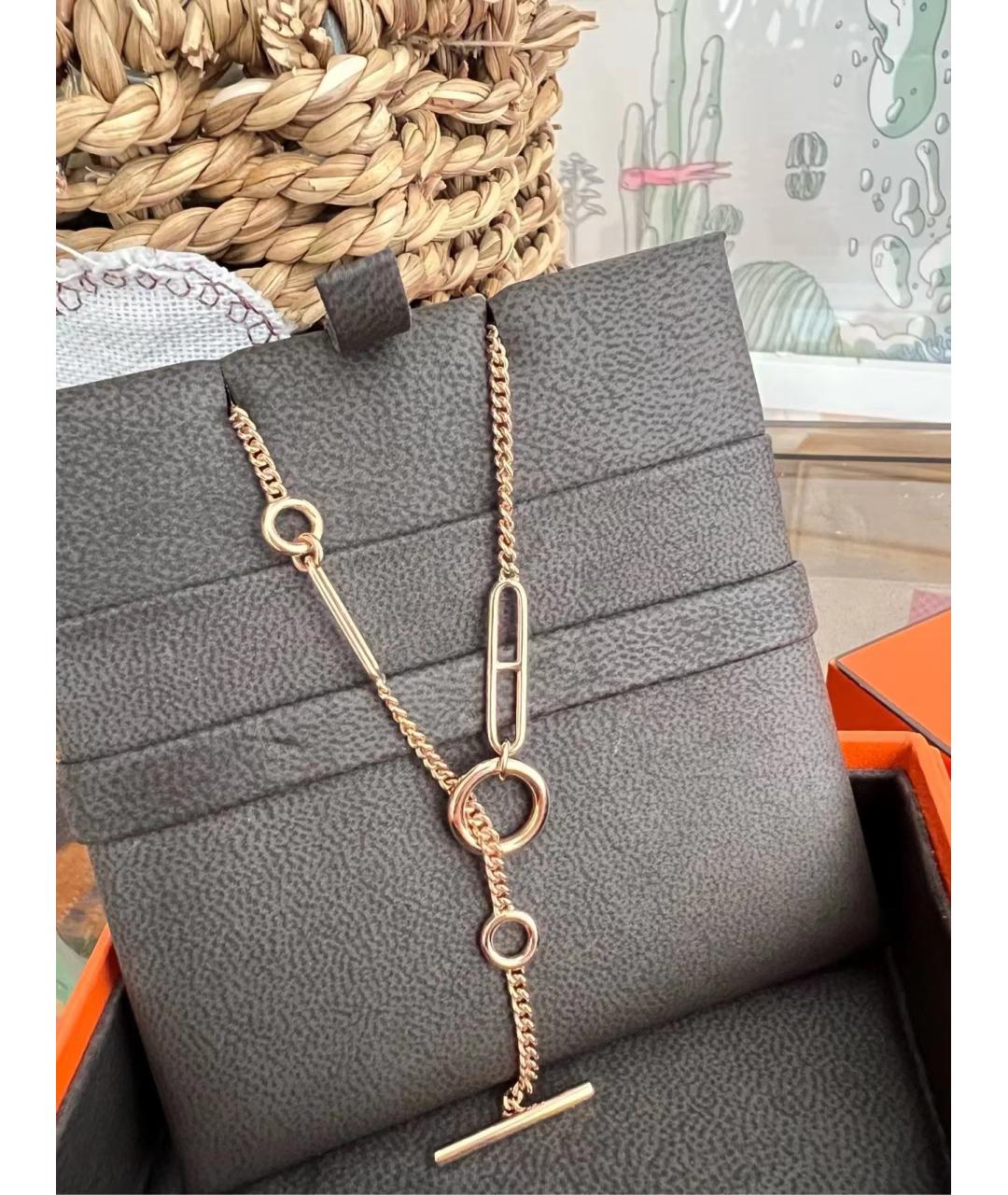 HERMES Золотое колье из розового золота, фото 4