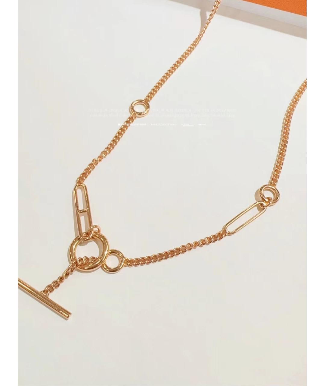 HERMES Золотое колье из розового золота, фото 8