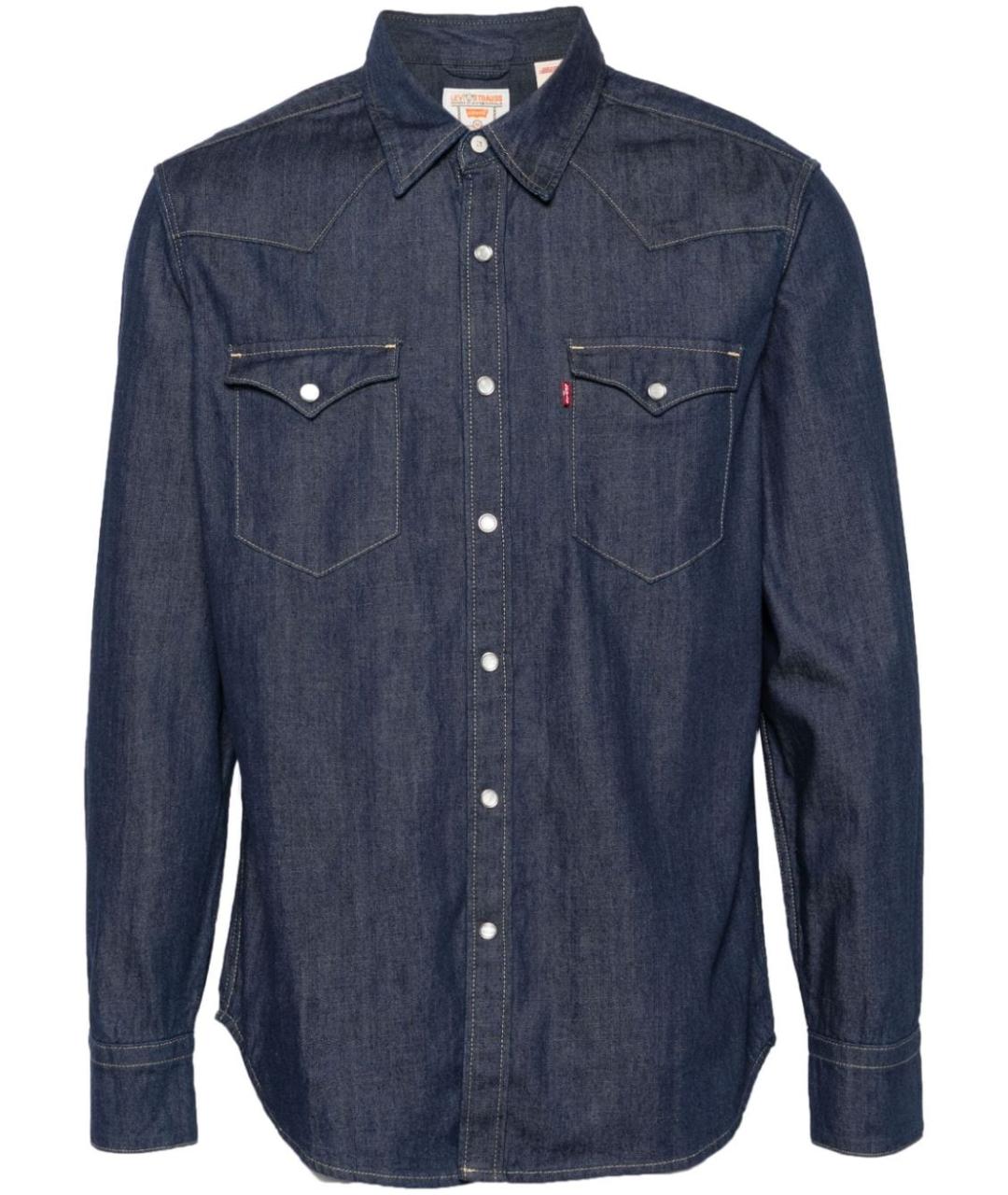 LEVI'S Темно-синяя хлопковая кэжуал рубашка, фото 1
