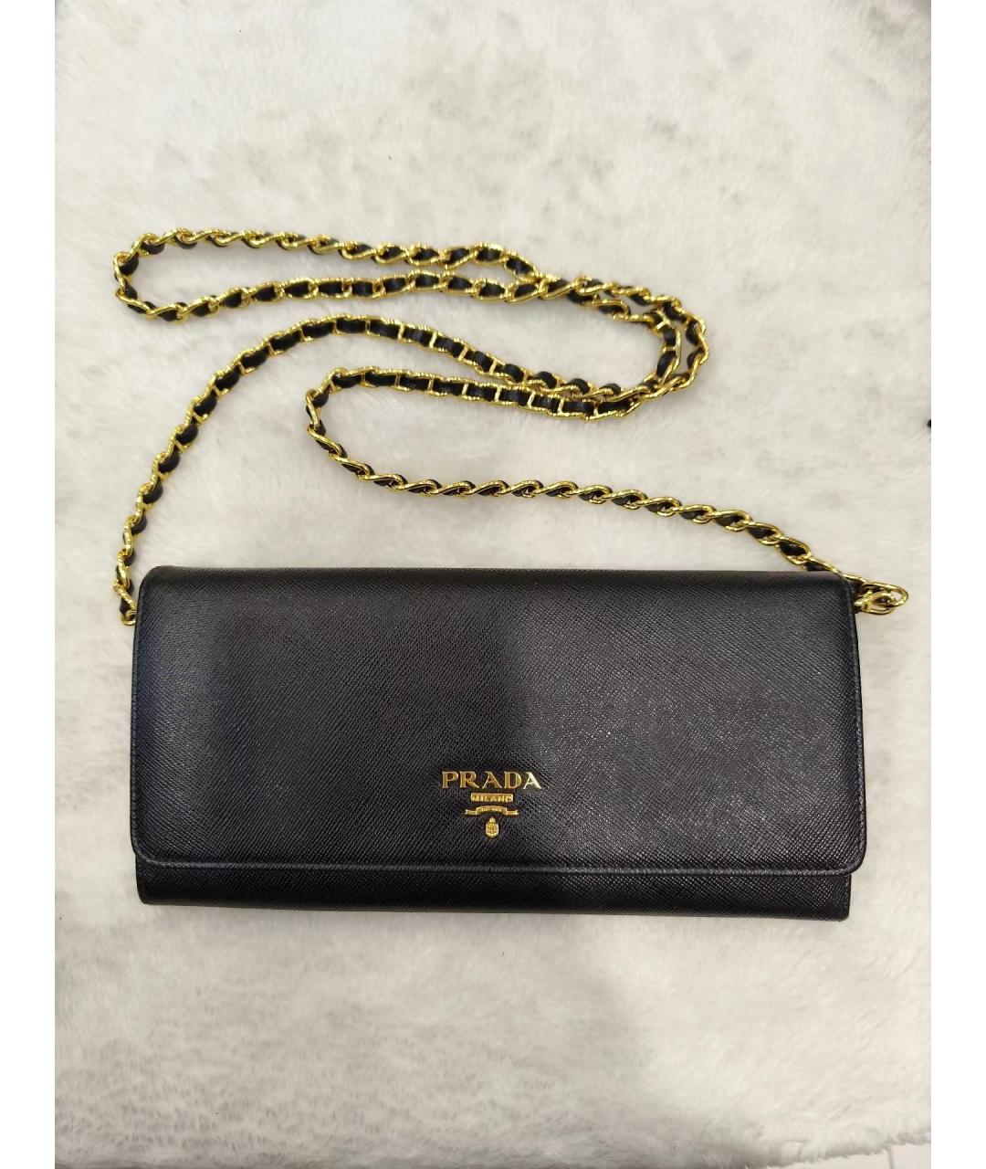 PRADA Черная кожаная сумка через плечо, фото 2