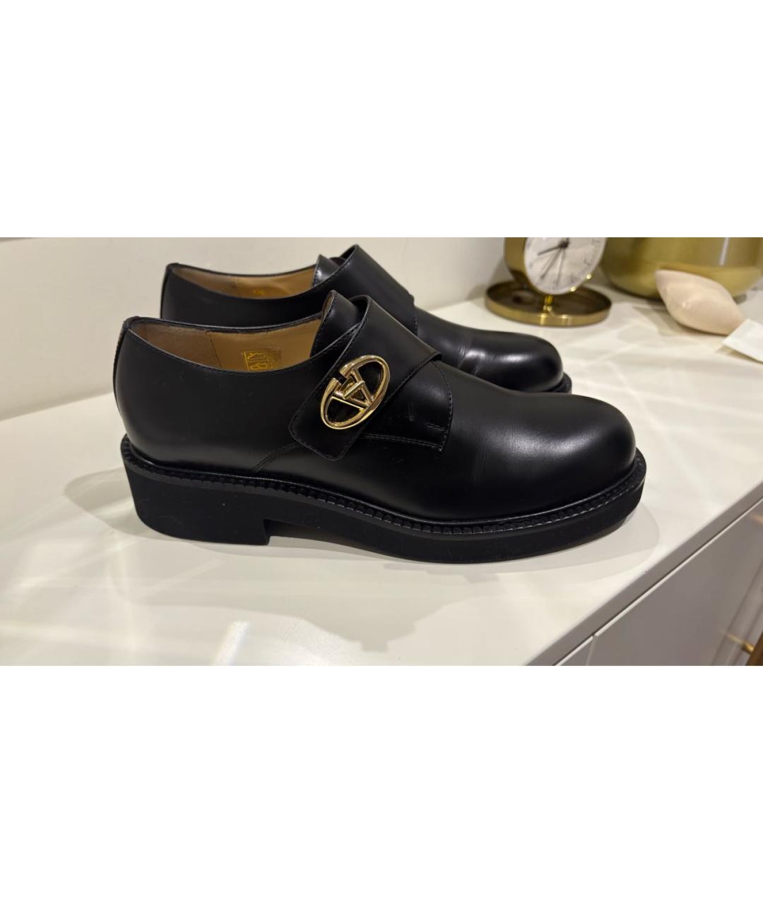 VALENTINO Черные кожаные лоферы, фото 8