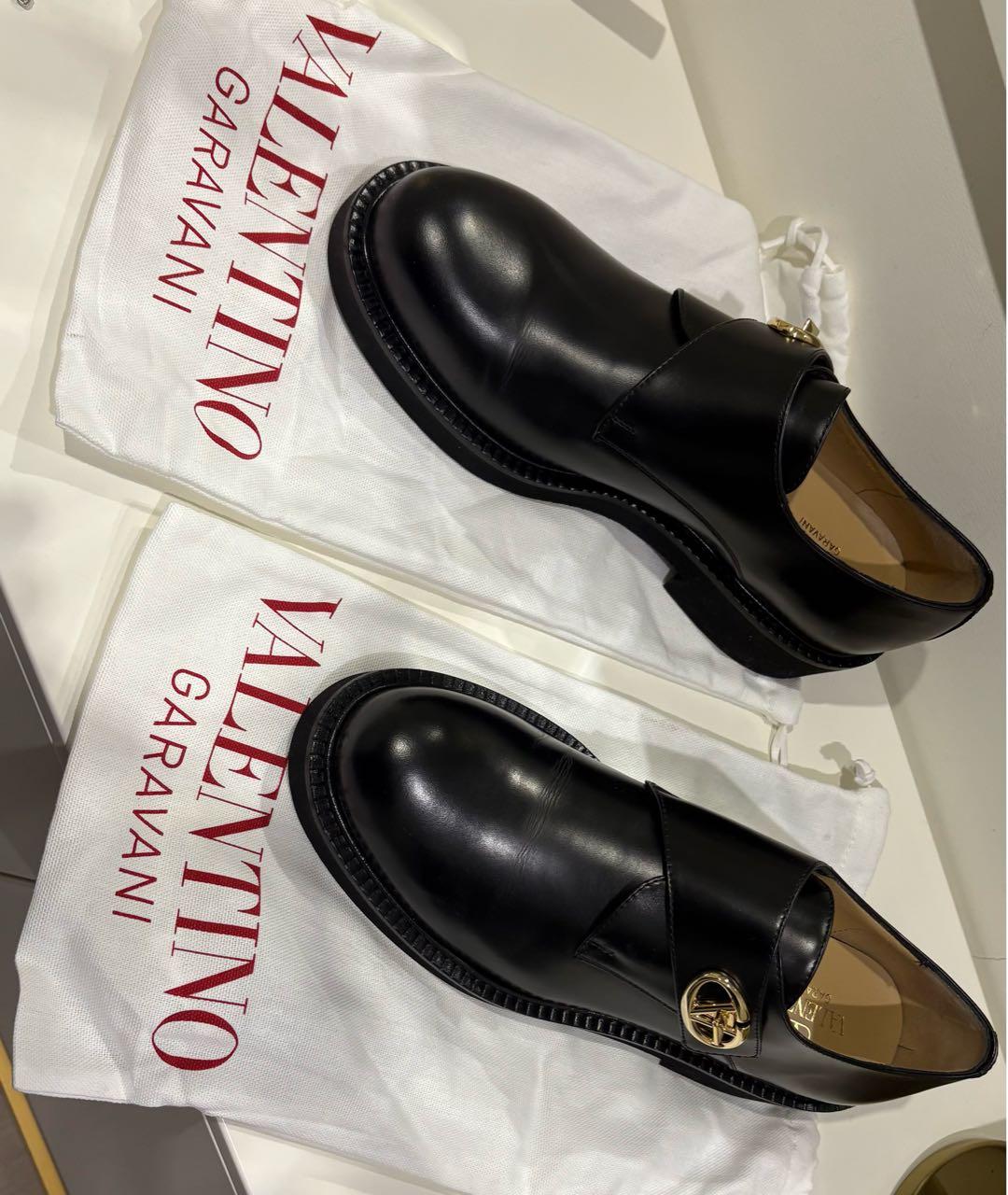 VALENTINO Черные кожаные лоферы, фото 7