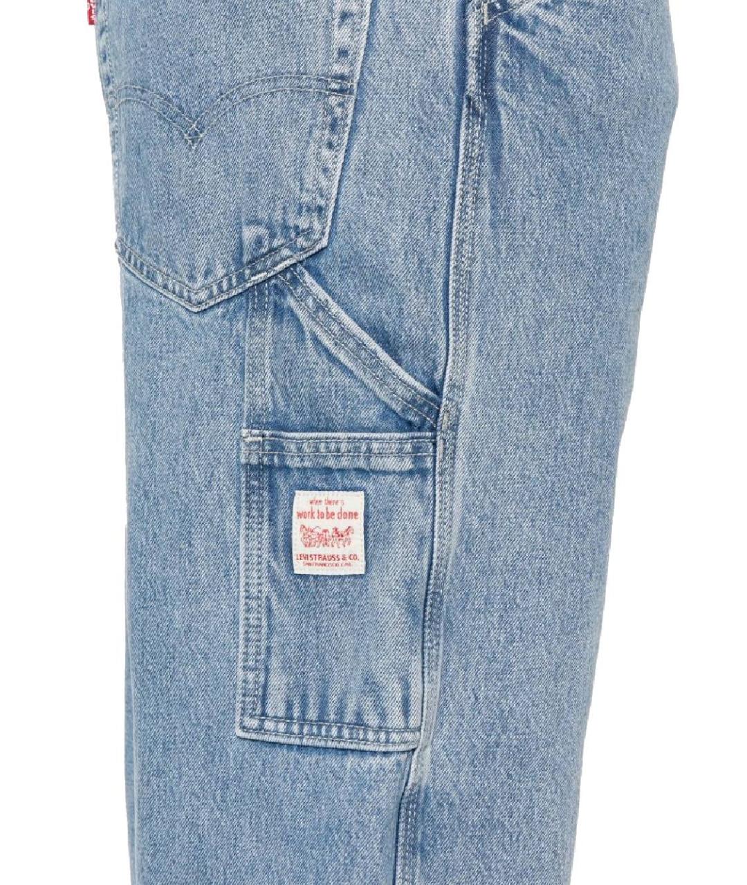 LEVI'S Голубые хлопковые прямые джинсы, фото 3