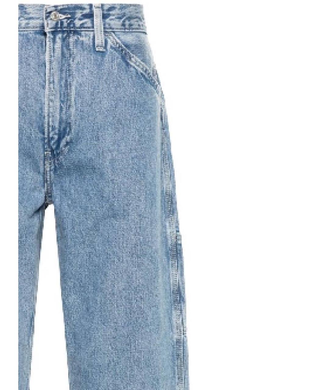 LEVI'S Голубые хлопковые прямые джинсы, фото 2