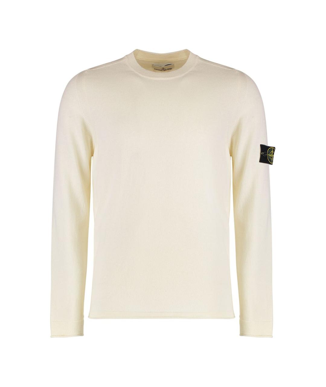 STONE ISLAND Бежевый хлопковый джемпер / свитер, фото 1