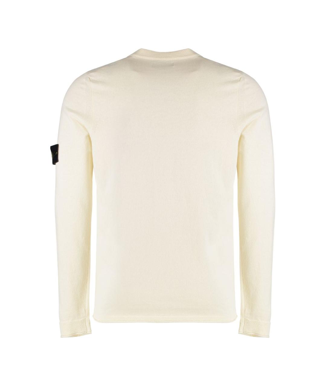 STONE ISLAND Бежевый хлопковый джемпер / свитер, фото 2