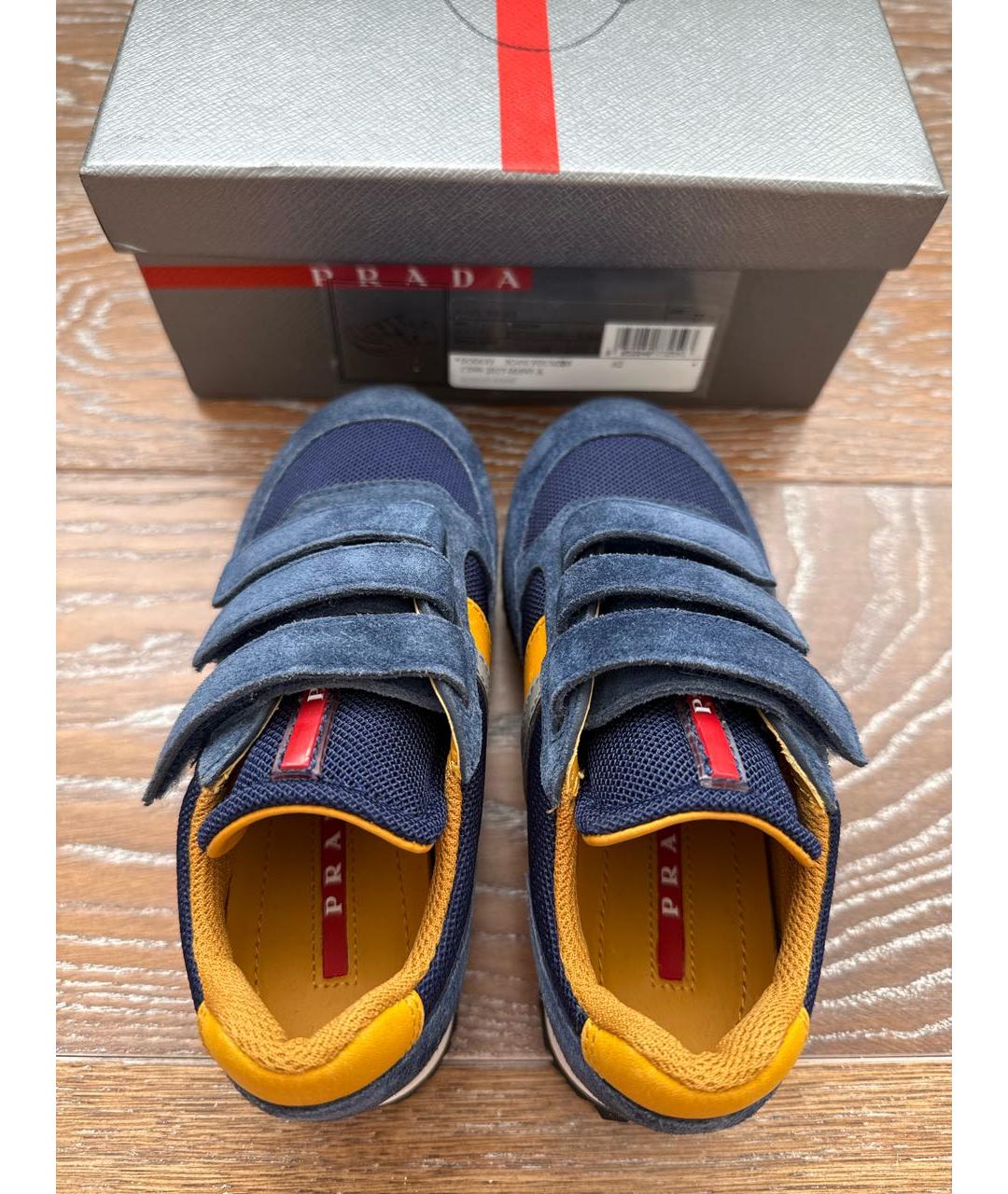PRADA Синие замшевые кеды, фото 3