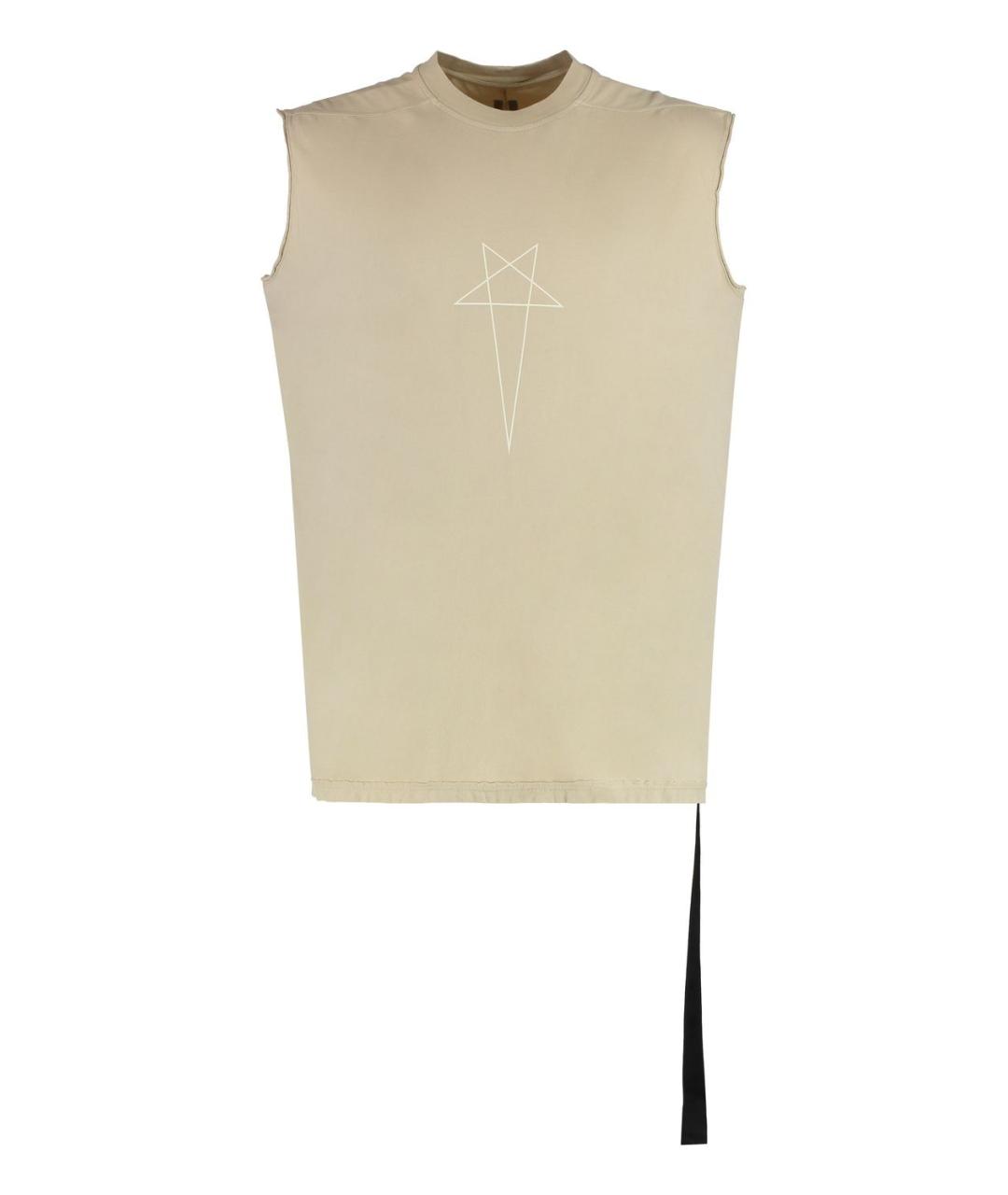 RICK OWENS DRKSHDW Бежевая хлопковая майка, фото 1