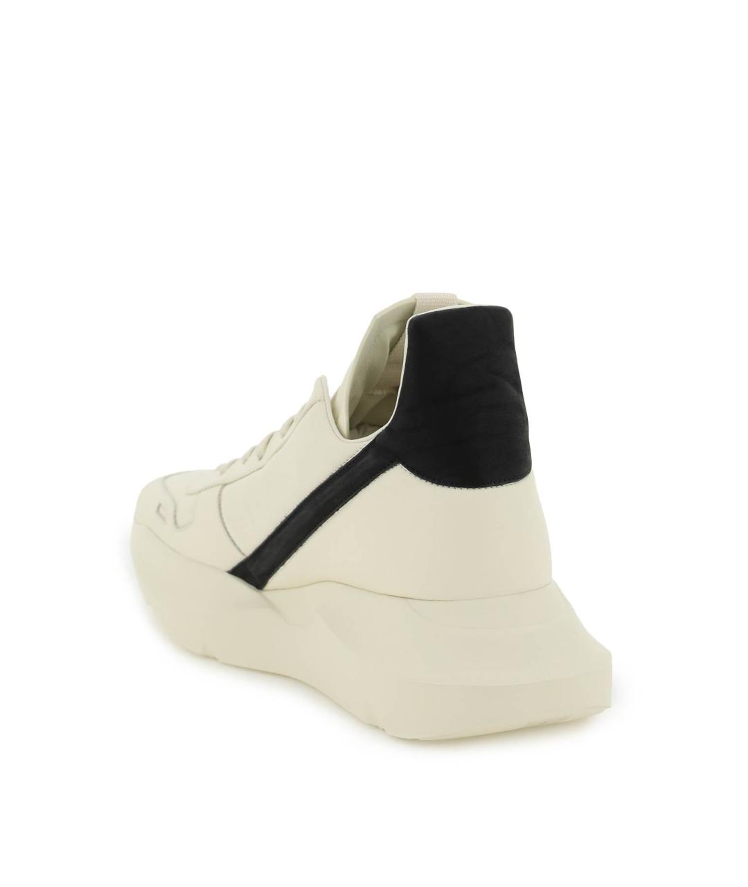 RICK OWENS Бежевые кожаные высокие кроссовки / кеды, фото 4