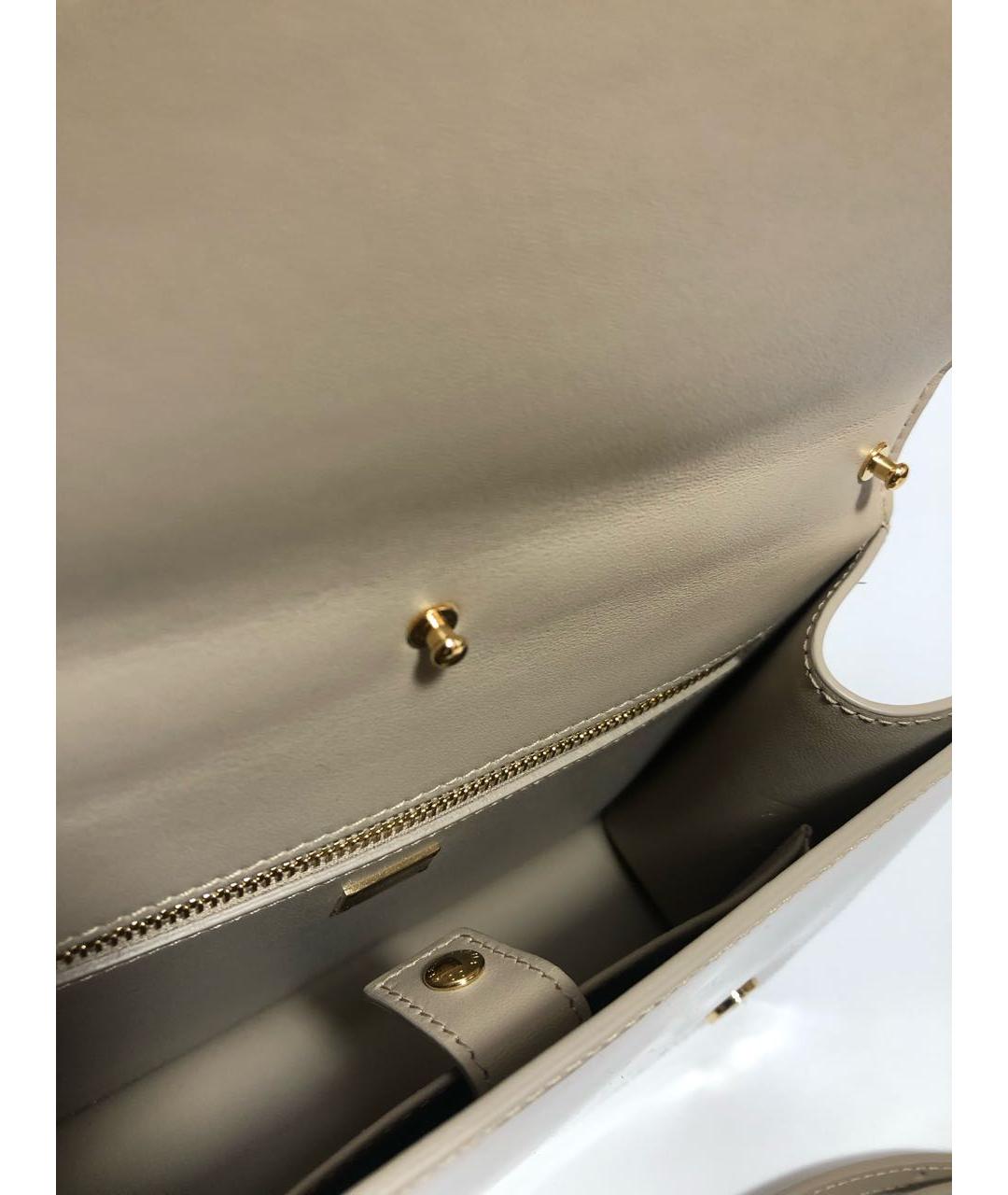 DOLCE&GABBANA Бежевая сумка через плечо из лакированной кожи, фото 4