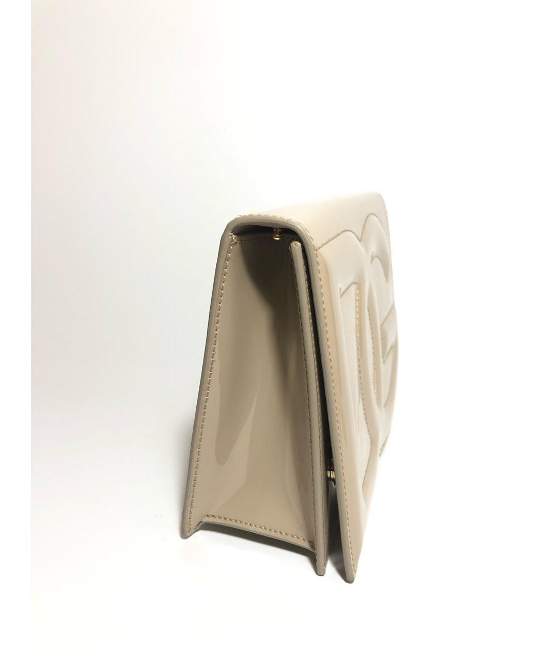 DOLCE&GABBANA Бежевая сумка через плечо из лакированной кожи, фото 2