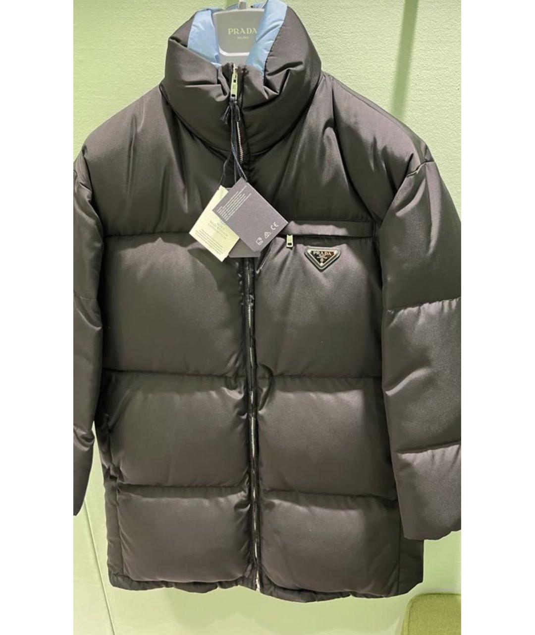 PRADA Черный полиэстеровый пуховик, фото 5