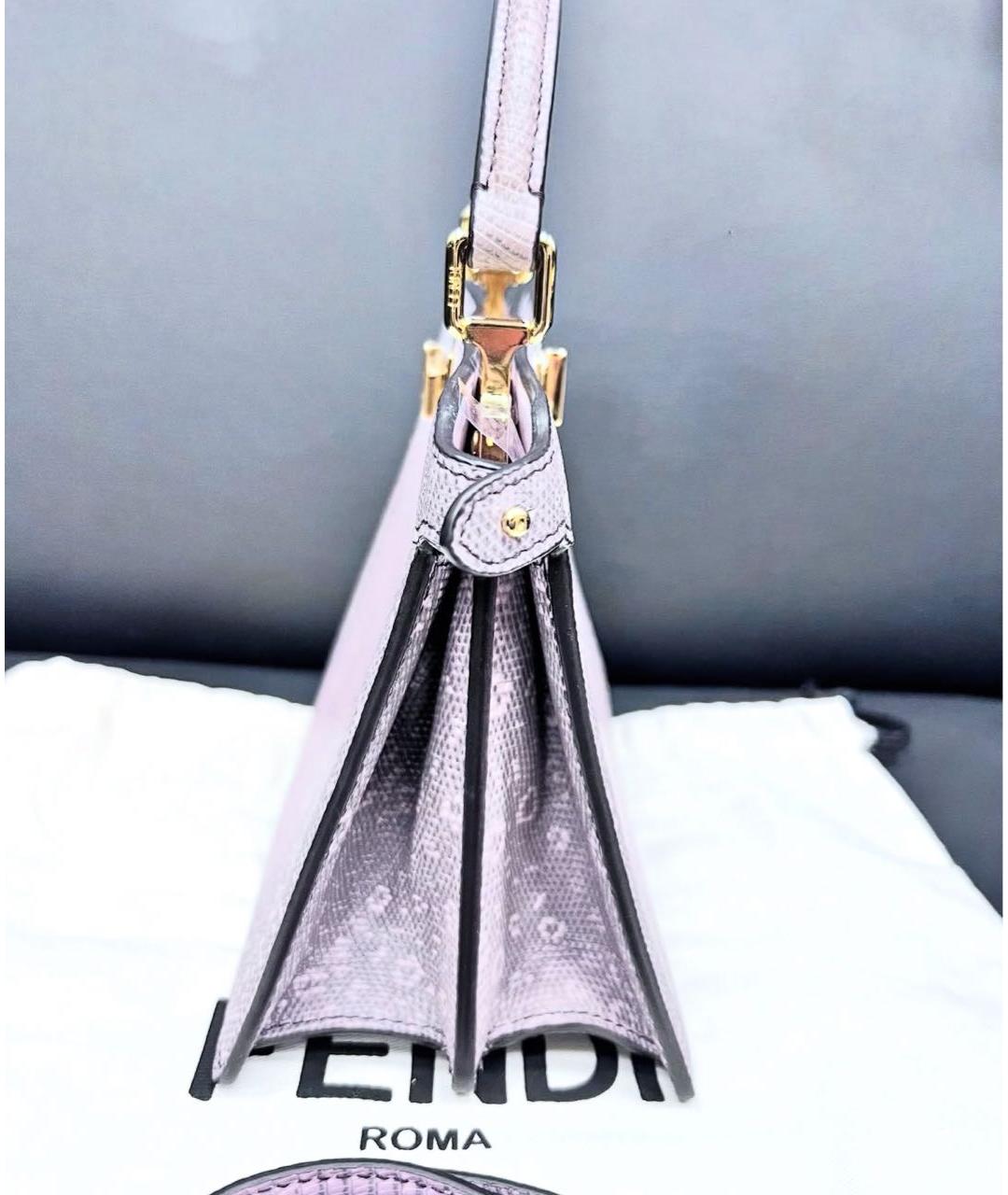 FENDI Розовая сумка через плечо из экзотической кожи, фото 3
