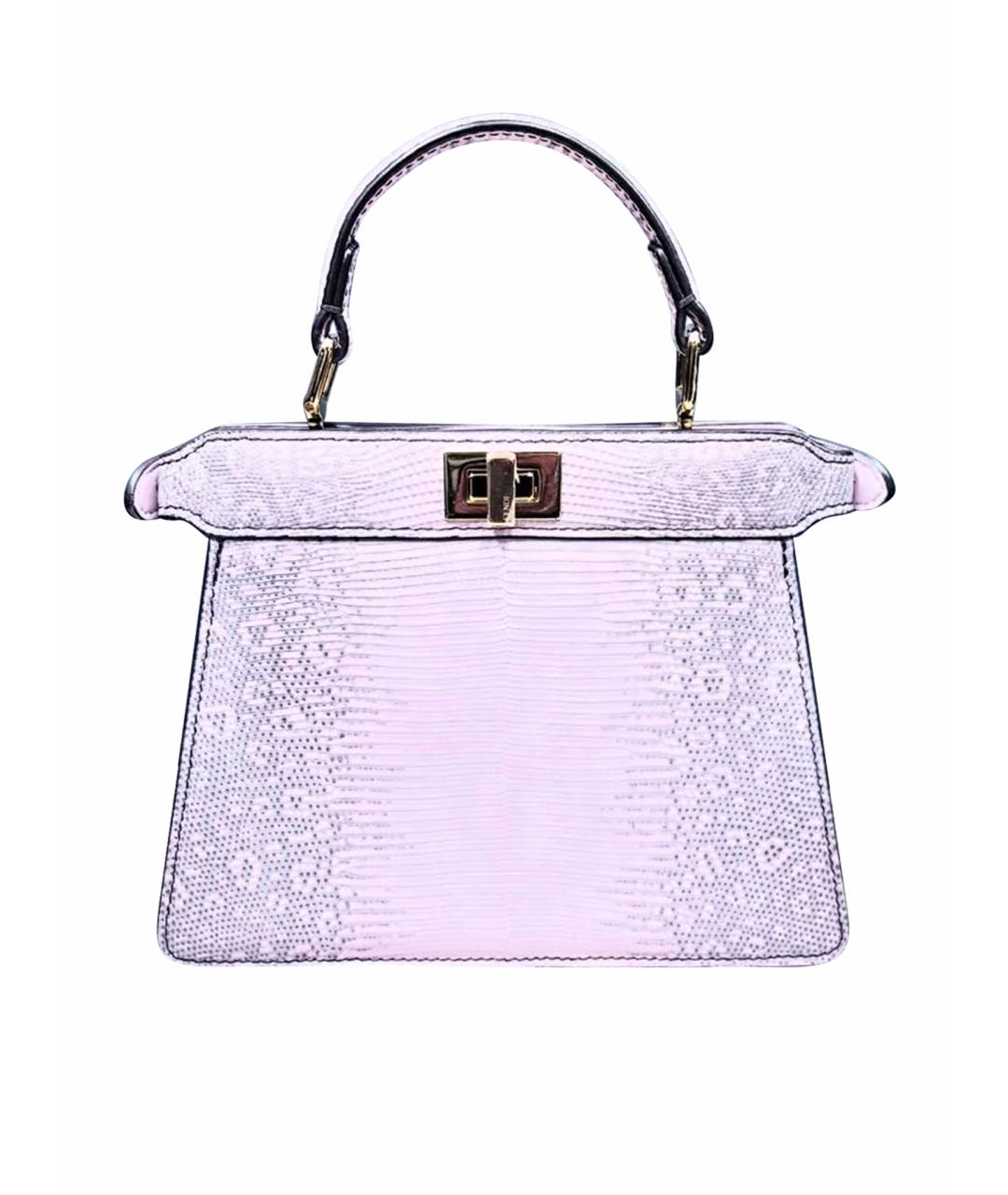 FENDI Розовая сумка через плечо из экзотической кожи, фото 1