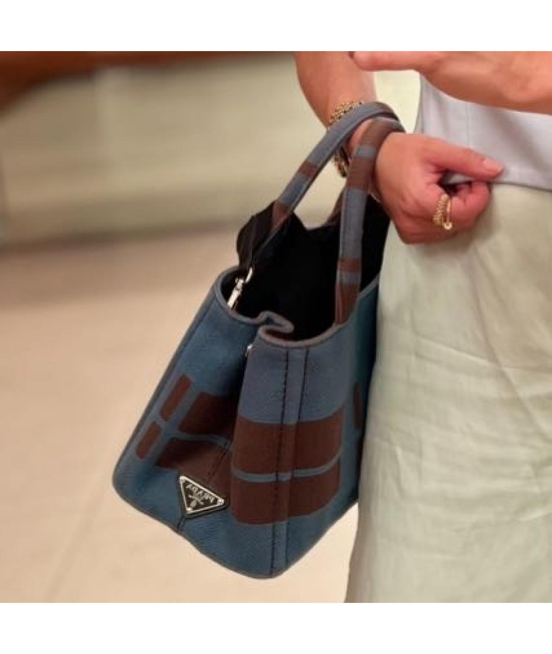 PRADA Синяя жаккардовая сумка через плечо, фото 7