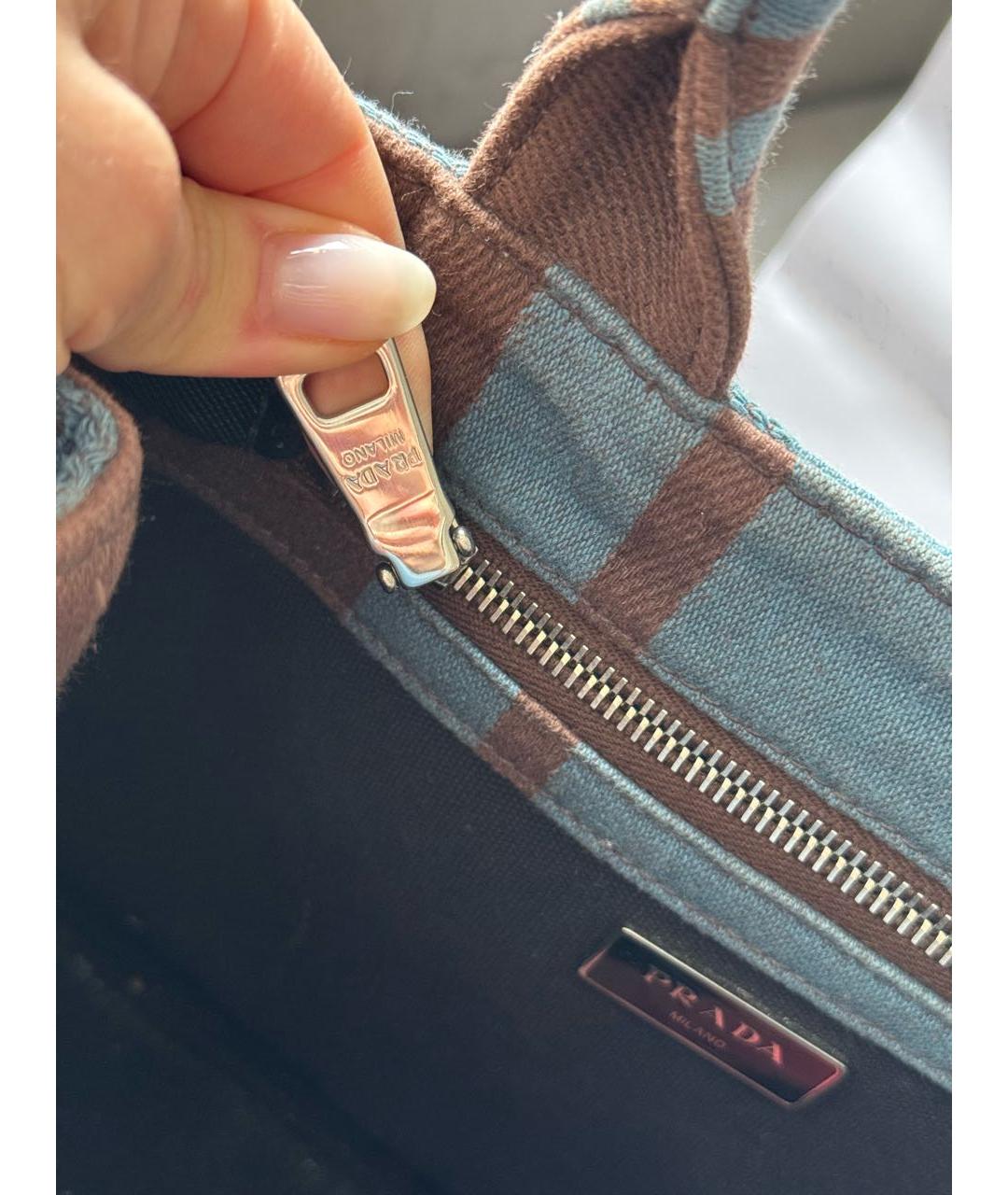 PRADA Синяя жаккардовая сумка через плечо, фото 6