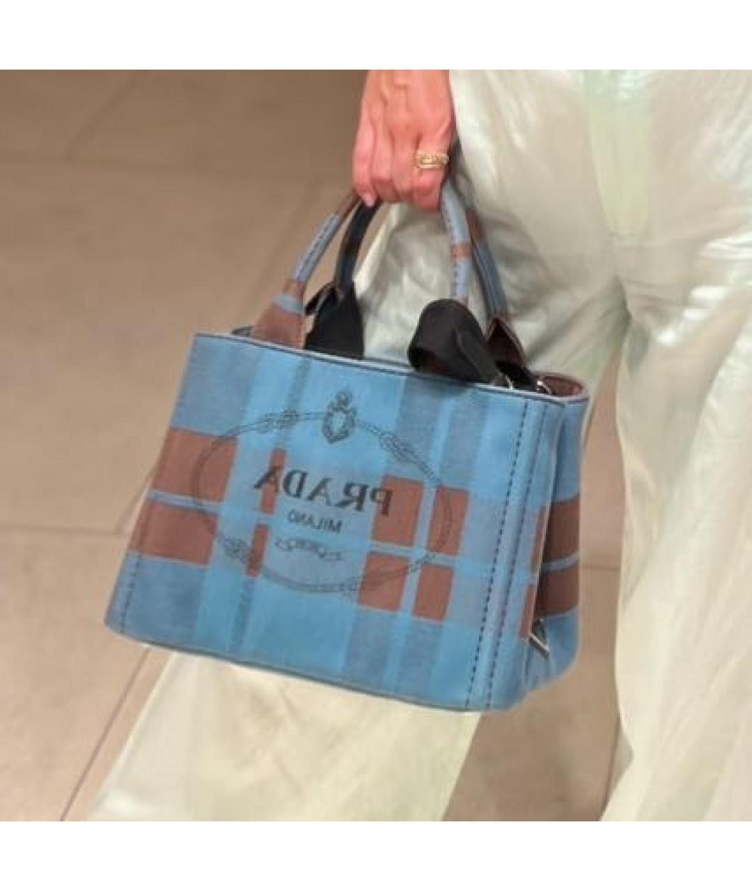 PRADA Синяя жаккардовая сумка через плечо, фото 8