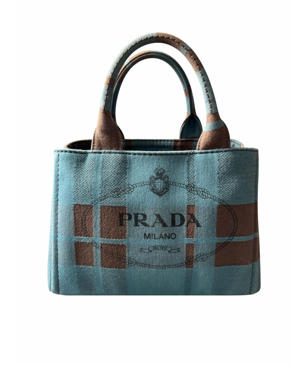 PRADA Синяя жаккардовая сумка через плечо, фото 1