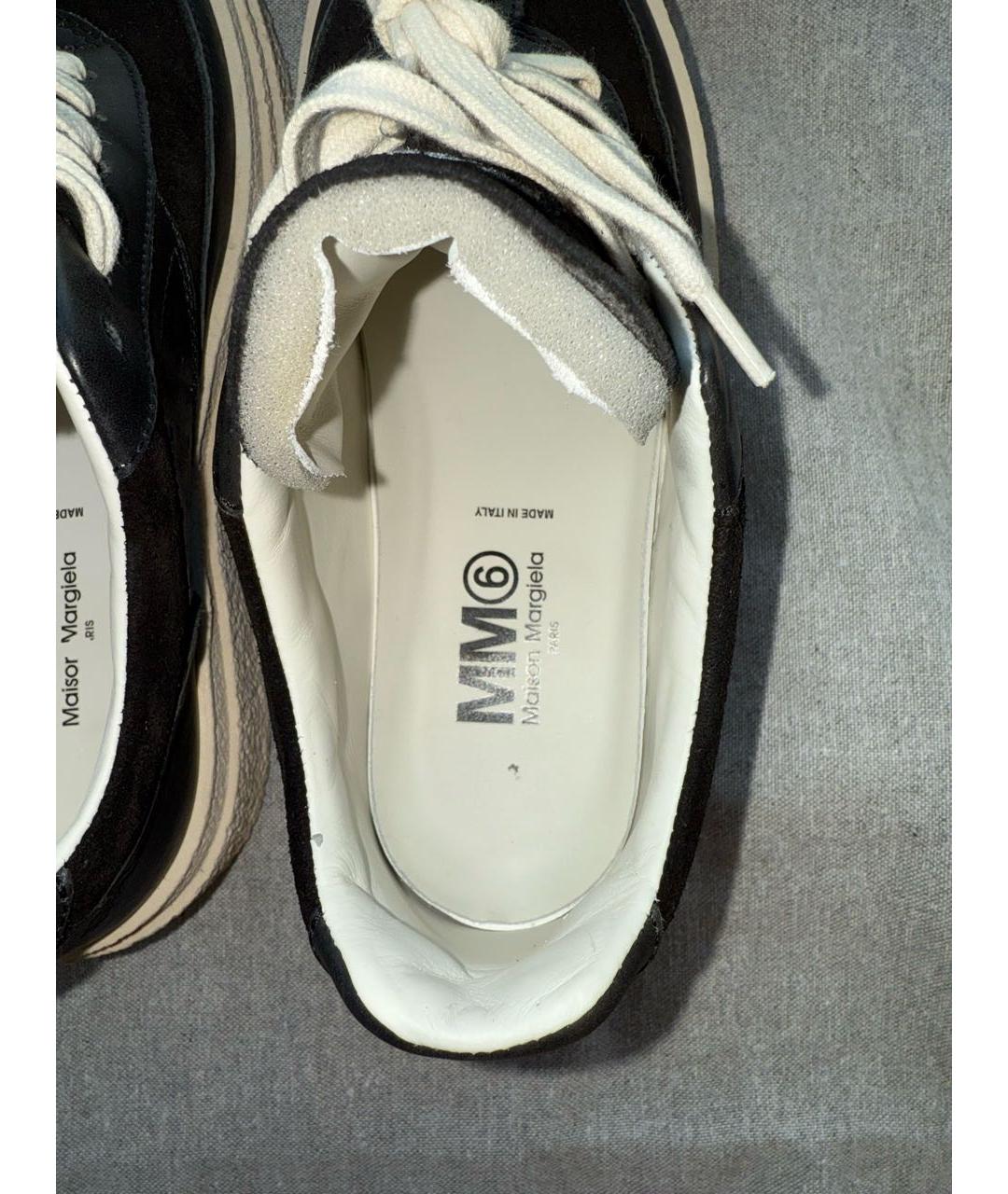 MM6 MAISON MARGIELA Черные кожаные кроссовки, фото 8