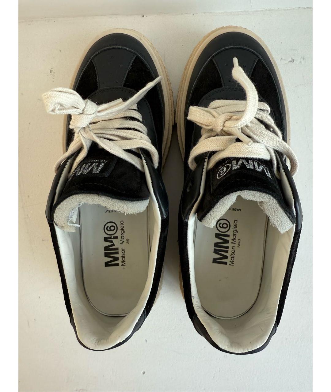 MM6 MAISON MARGIELA Черные кожаные кроссовки, фото 3