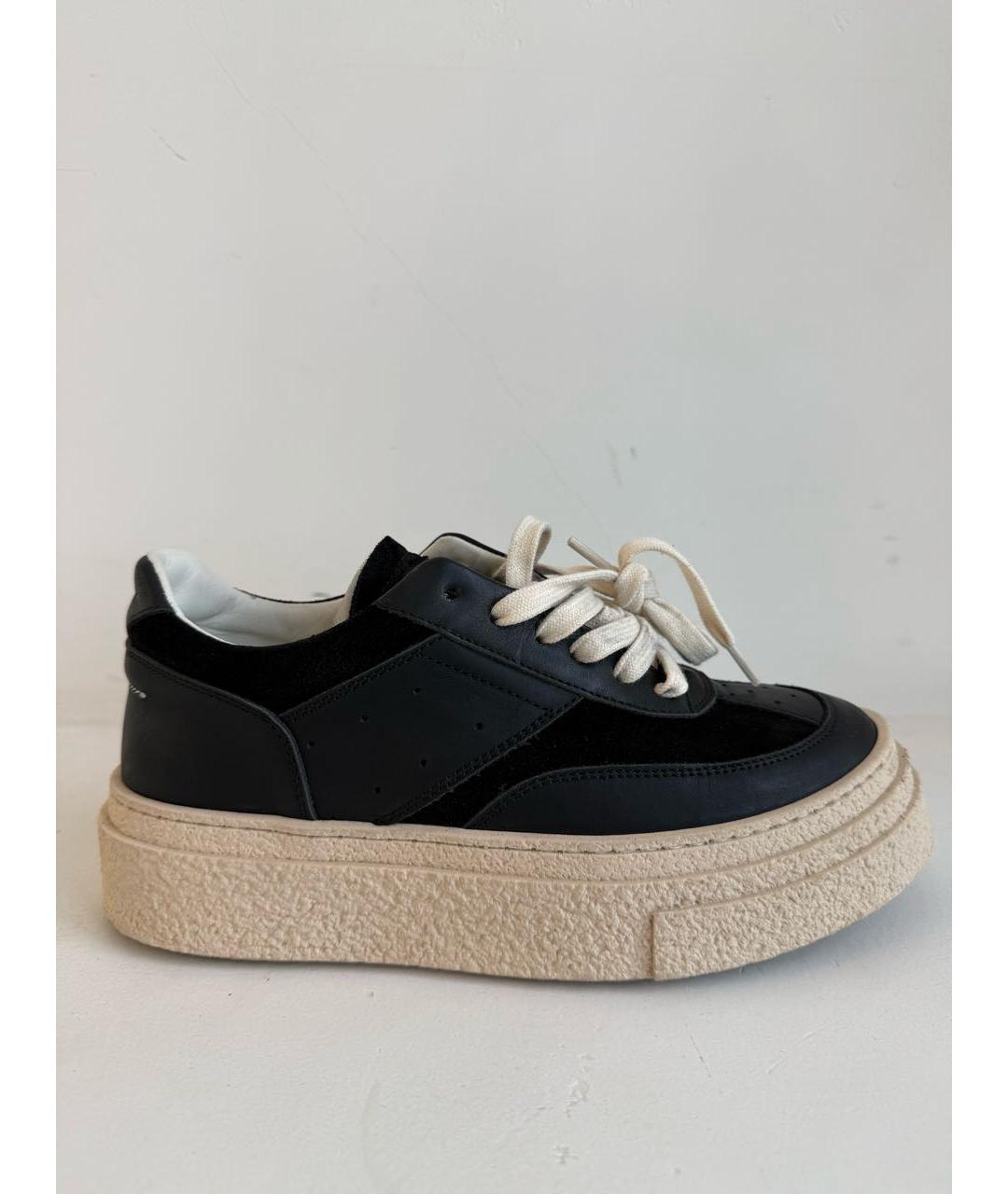 MM6 MAISON MARGIELA Черные кожаные кроссовки, фото 9