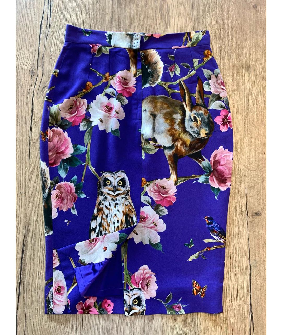 DOLCE&GABBANA Мульти вискозная юбка миди, фото 2