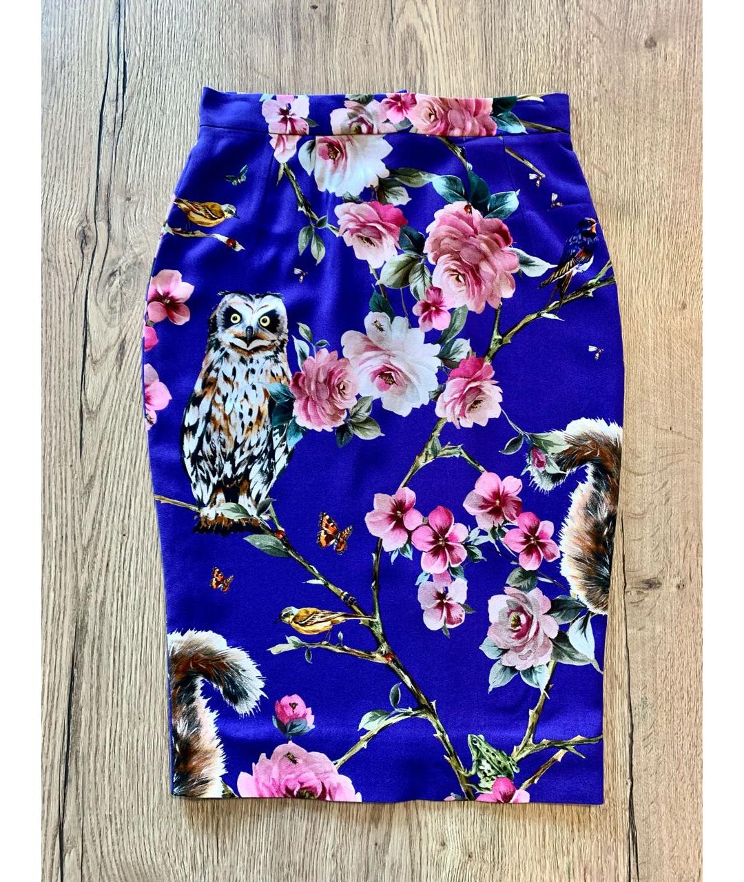 DOLCE&GABBANA Мульти вискозная юбка миди, фото 9