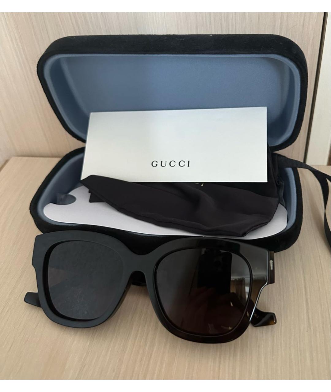 GUCCI Коричневые пластиковые солнцезащитные очки, фото 6