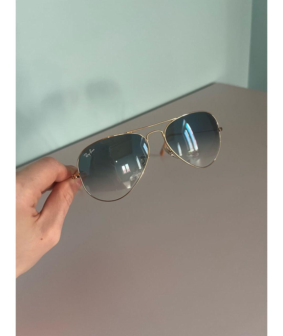 RAY BAN Голубые металлические солнцезащитные очки, фото 2