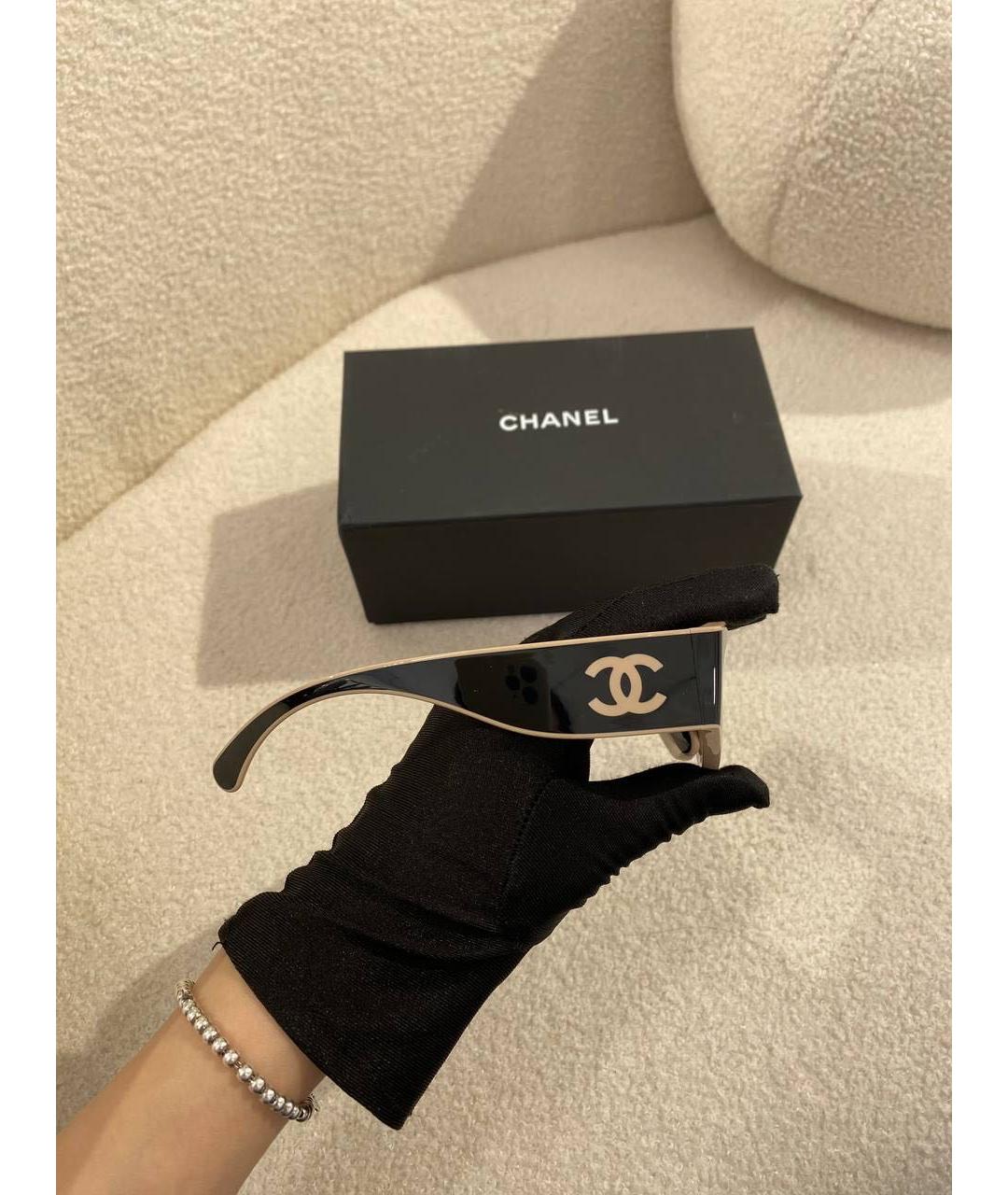 CHANEL Черные пластиковые солнцезащитные очки, фото 6